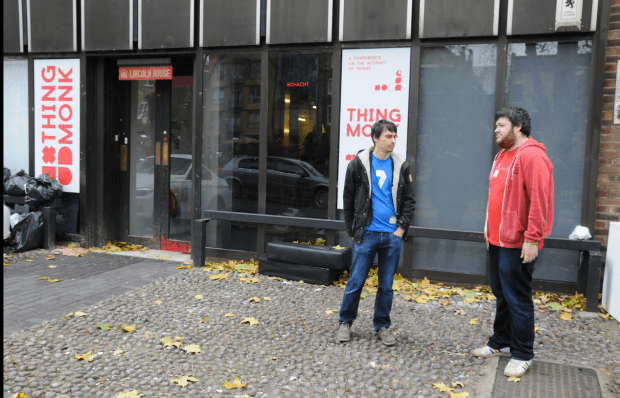 Getting ready to hack at the Shoreditch Village Hall