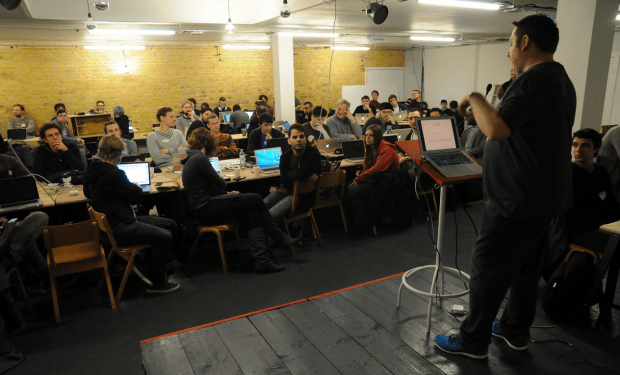 Martyn doing his thing at Music Hack Day