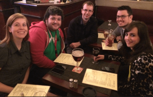 Post hack drinks with @sydlawrence @iainmullen @alastairporter @saleandro @lucyeblair